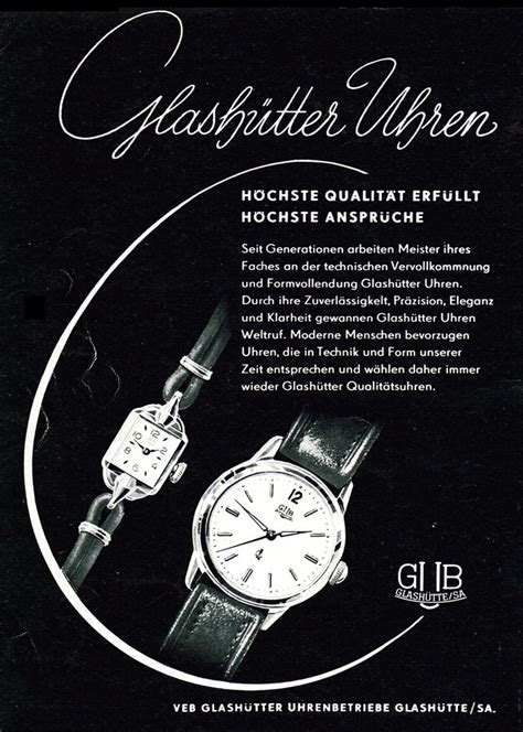 VEB Glashütter Uhrenbetriebe 1960 .